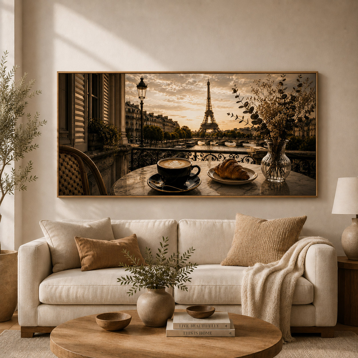 Guter Kaffee - Paris Coffee Wall Art | Digital Download | Luxury European Café Printable | 60x30 Landscape Print