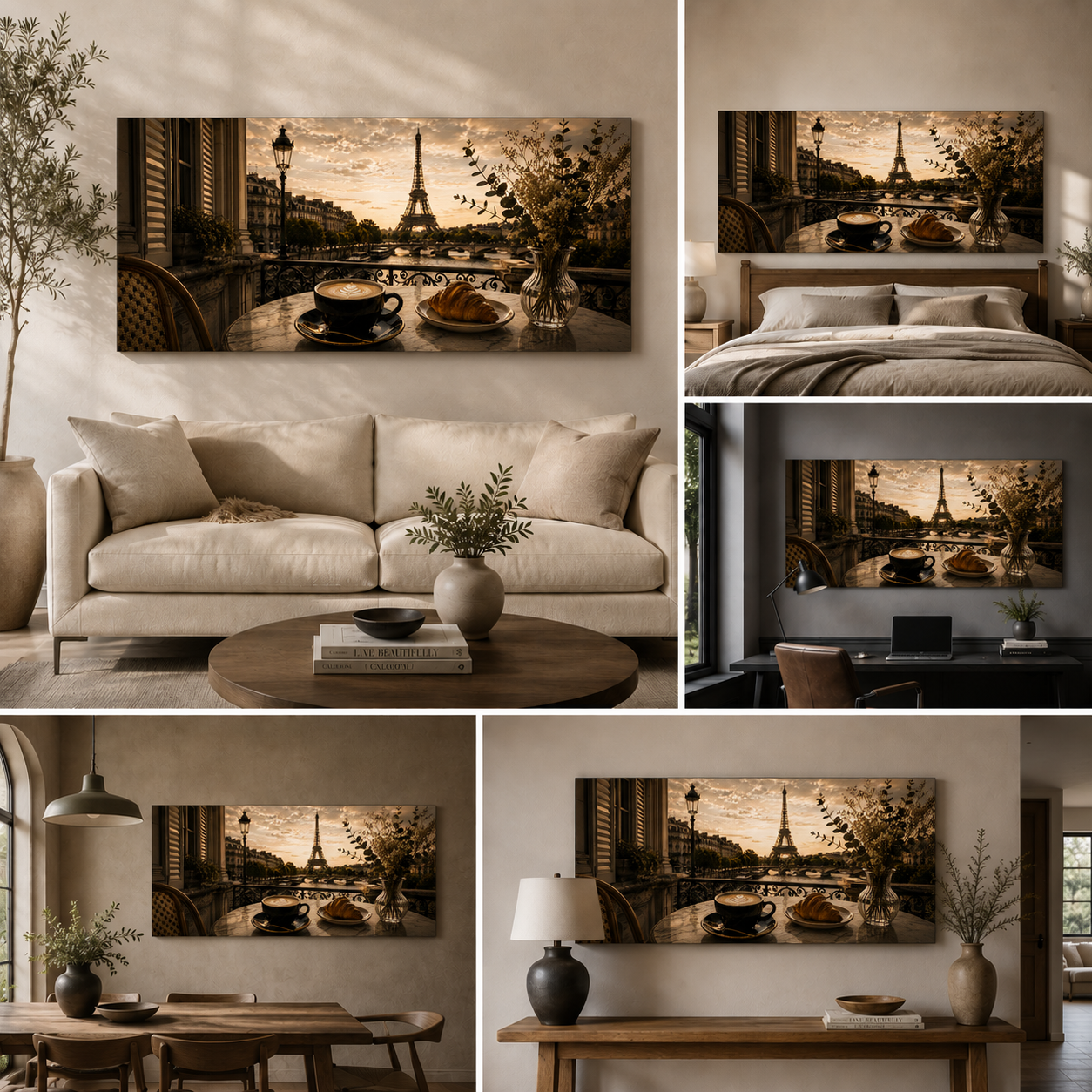 Guter Kaffee - Paris Coffee Wall Art | Digital Download | Luxury European Café Printable | 60x30 Landscape Print