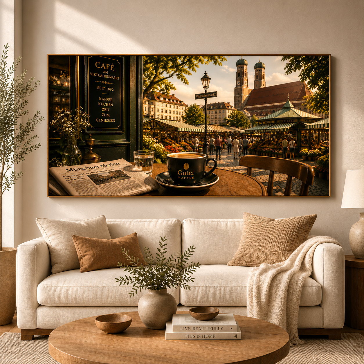 Guter Kaffee - Munich Coffee Wall Art | Instant Digital Download | Luxury European Café Printable | 60x30 Landscape Print